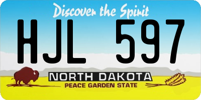 ND license plate HJL597