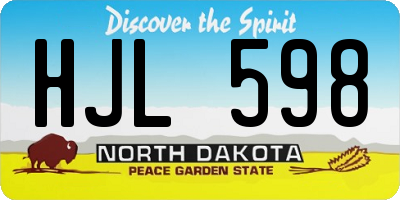 ND license plate HJL598