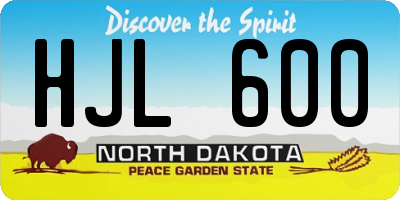 ND license plate HJL600