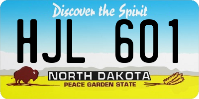 ND license plate HJL601