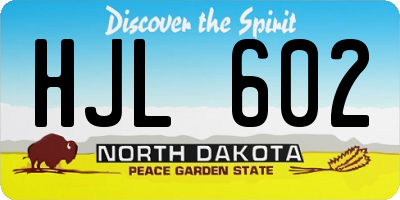 ND license plate HJL602