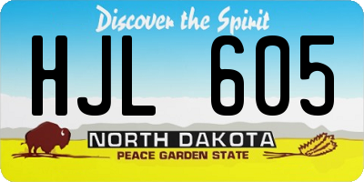 ND license plate HJL605