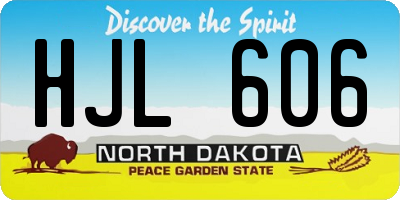 ND license plate HJL606