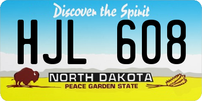 ND license plate HJL608