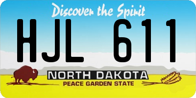 ND license plate HJL611