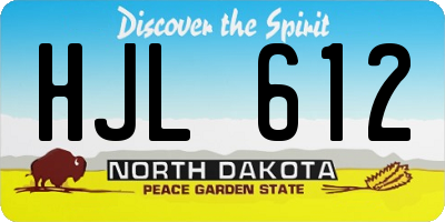 ND license plate HJL612