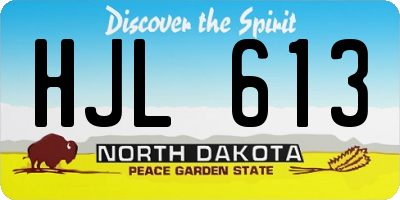 ND license plate HJL613