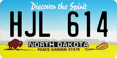 ND license plate HJL614