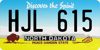 ND license plate HJL615