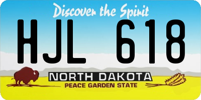 ND license plate HJL618