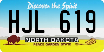 ND license plate HJL619