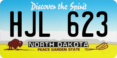 ND license plate HJL623