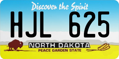 ND license plate HJL625