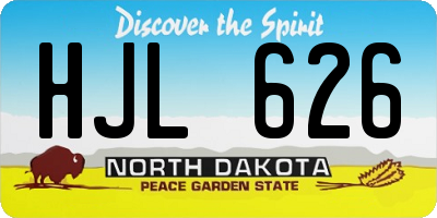 ND license plate HJL626