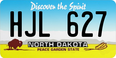 ND license plate HJL627