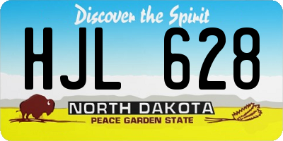 ND license plate HJL628