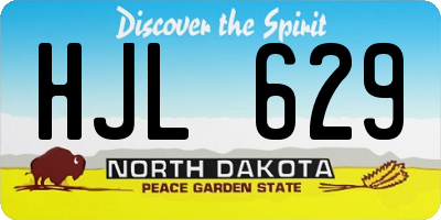ND license plate HJL629