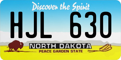 ND license plate HJL630