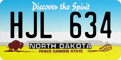 ND license plate HJL634