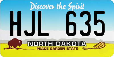 ND license plate HJL635