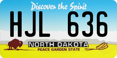 ND license plate HJL636