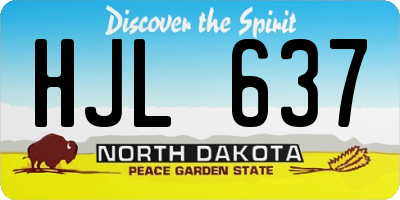 ND license plate HJL637