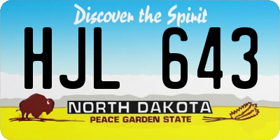 ND license plate HJL643