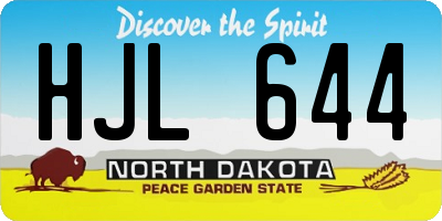 ND license plate HJL644