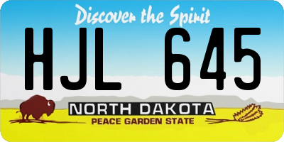 ND license plate HJL645