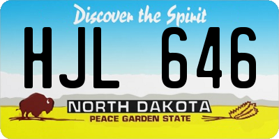 ND license plate HJL646