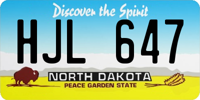 ND license plate HJL647