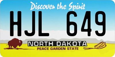 ND license plate HJL649