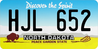 ND license plate HJL652