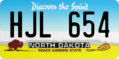 ND license plate HJL654