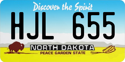 ND license plate HJL655