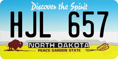 ND license plate HJL657