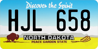 ND license plate HJL658