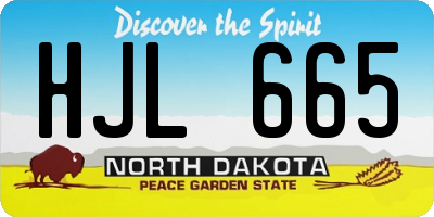 ND license plate HJL665