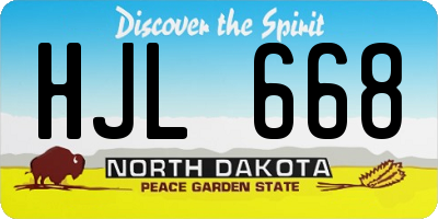 ND license plate HJL668