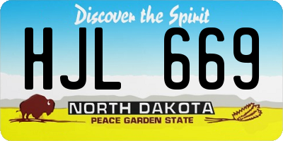 ND license plate HJL669