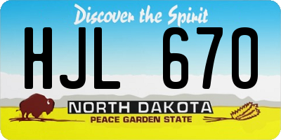 ND license plate HJL670