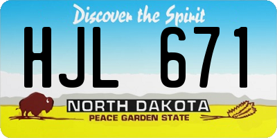 ND license plate HJL671