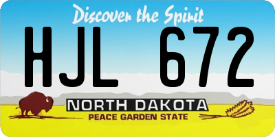 ND license plate HJL672