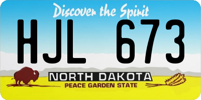 ND license plate HJL673