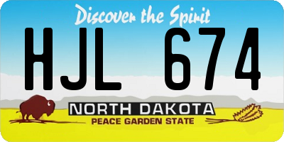 ND license plate HJL674