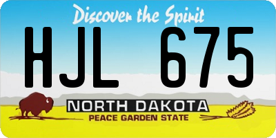 ND license plate HJL675