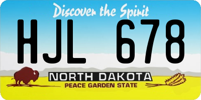 ND license plate HJL678