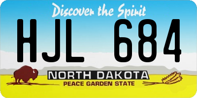 ND license plate HJL684