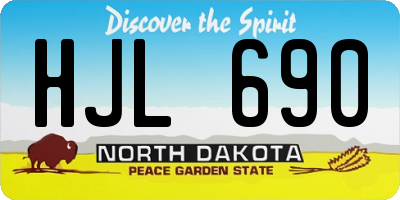 ND license plate HJL690