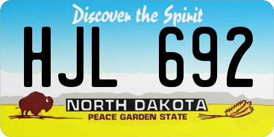 ND license plate HJL692